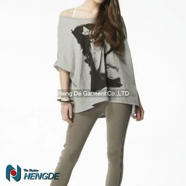 Dama blusa de patrón con alas de murciélago - damas manga blusa ...