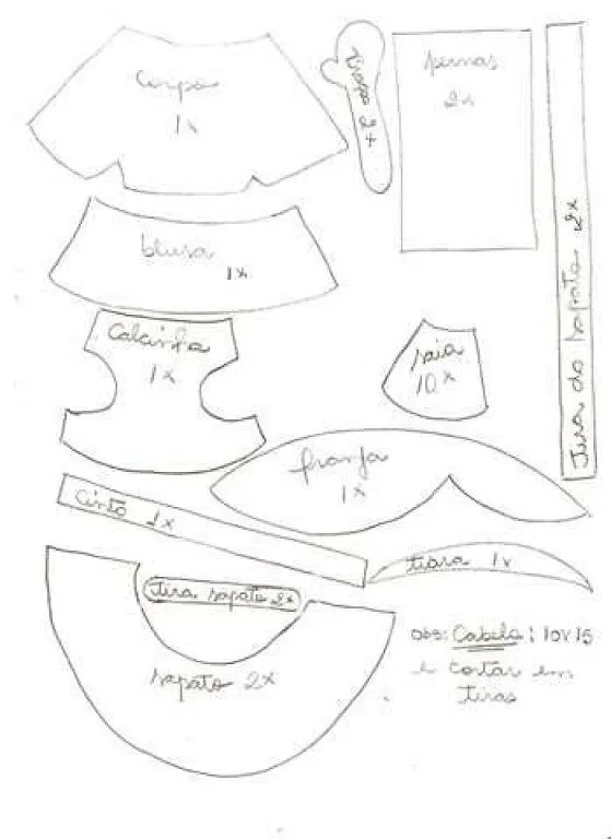 Moldes de camisas para fofuchas - Imagui