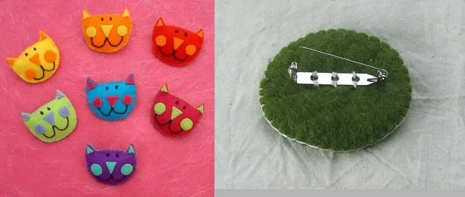 Patrones de broches de caritas de fieltro - Imagui