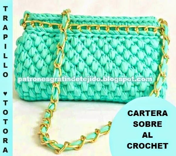 Patrones de Cartera Sobre tejida al crochet | Crochet y Dos agujas