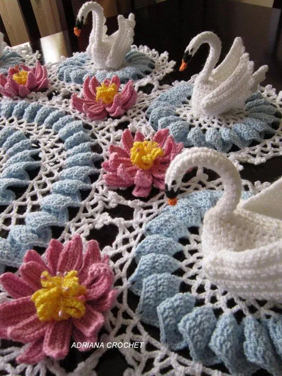 Patrones de cisnes al crochet - Imagui