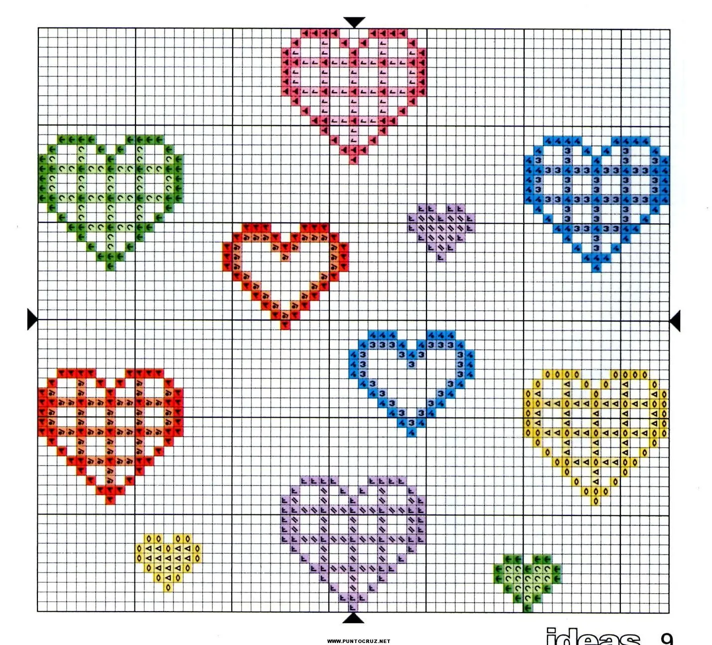 Patrones de corazones en punto de cruz | Punto de cruz - Colección ... Patrones de corazones en punto de cruz | Punto de cruz - Colección ...
