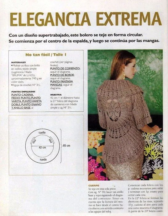 Patrones Crochet: Bolero Tejido en Circulo Patron | ganchillo ... Patrones Crochet: Bolero Tejido en Circulo Patron | ganchillo ...