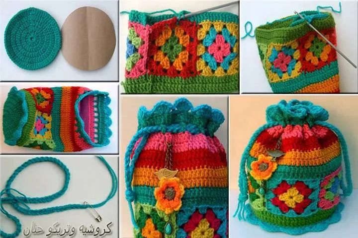 Bolso Redondo de Granny - Patrones Crochet