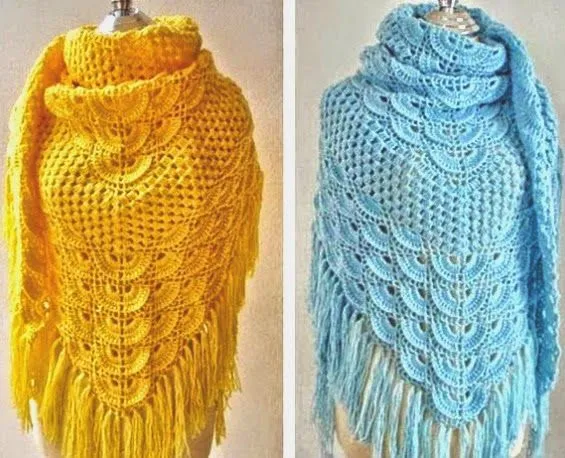 3 patrones de chales crochet ~ Patrones para Crochet