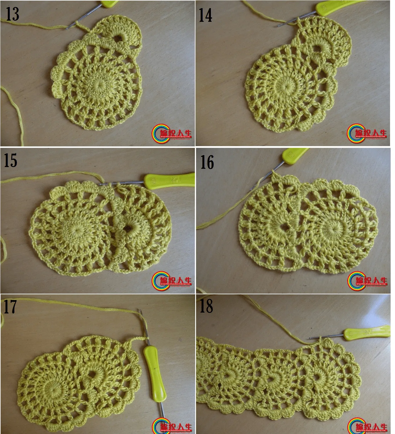 Patron-Tutorial Crochet Bufanda Medias-Lunas Coreana - Patrones ...