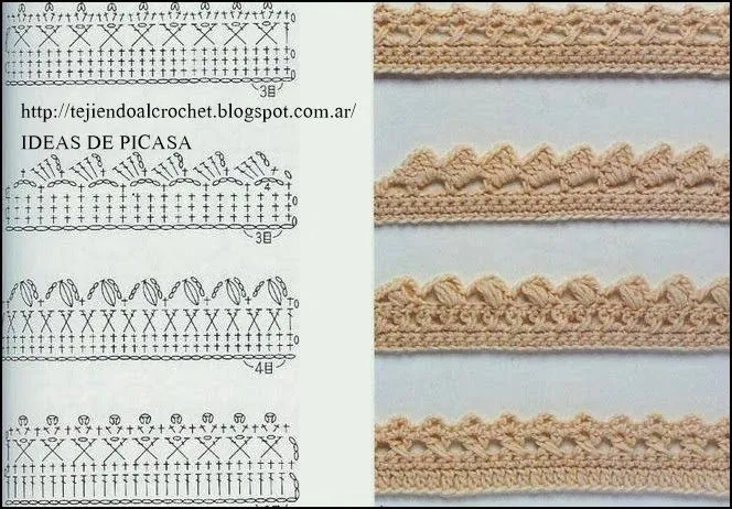 PATRONES - CROCHET - GANCHILLO - GRAFICOS: MAS PUNTILLAS PARA ...