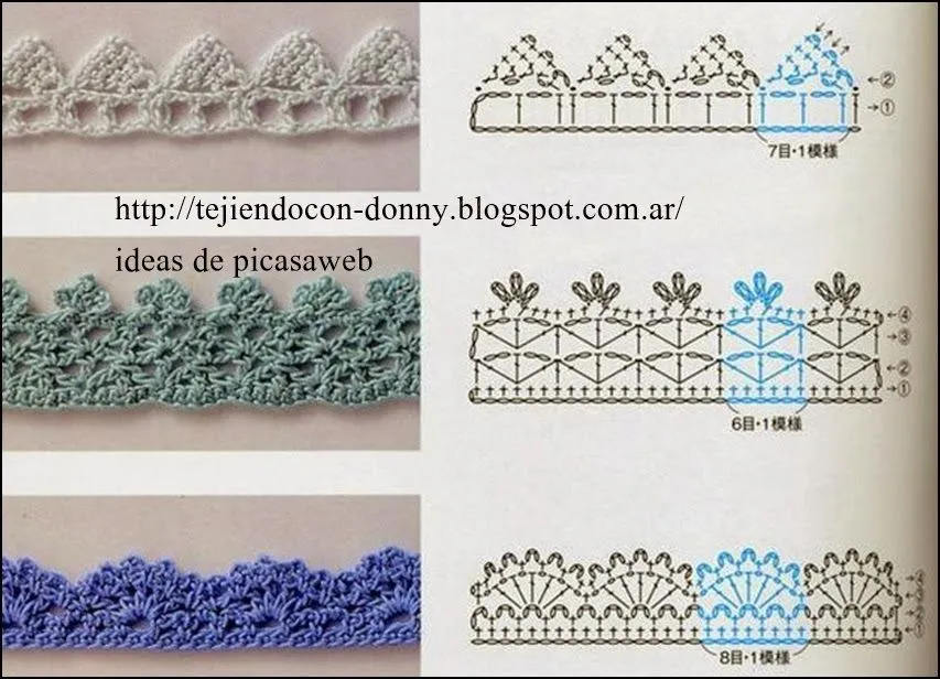 PATRONES - CROCHET - GANCHILLO - GRAFICOS: PUNTILLAS TEJIDAS A ... PATRONES - CROCHET - GANCHILLO - GRAFICOS: PUNTILLAS TEJIDAS A ...