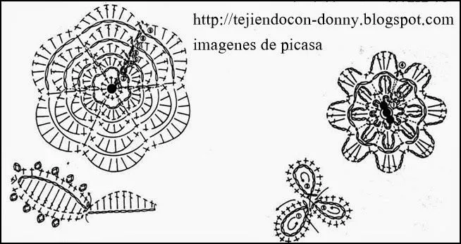 PATRONES - CROCHET - GANCHILLO - GRAFICOS: PATRONES DE FLORES ...