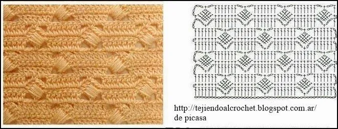 PATRONES - CROCHET - GANCHILLO - GRAFICOS: MAS PUNTOS TEJIDOS A ...