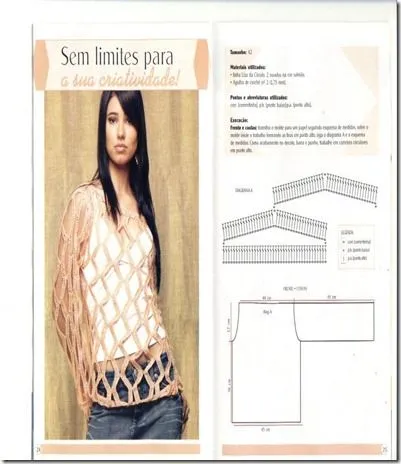 Jersey Calado en Rombos Crochet - Patrones Crochet