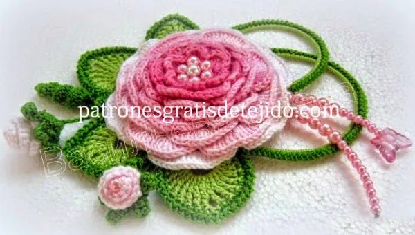 Patrones crochet de sombrero y aplique de flores - paso a paso ...