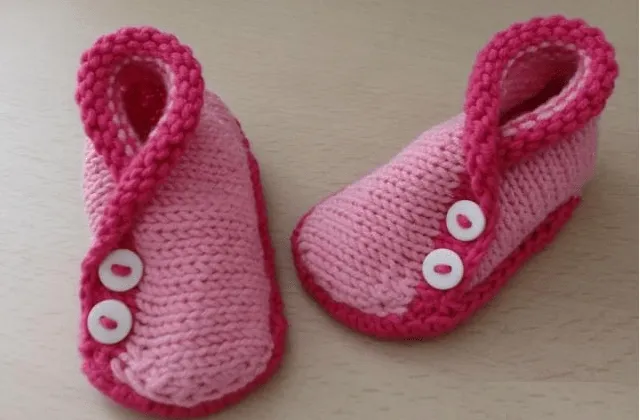 Zapatitos Kimono Bebe Tejidos con 2 Agujas - Patrones Crochet Zapatitos Kimono Bebe Tejidos con 2 Agujas - Patrones Crochet