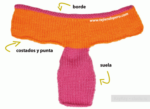 Patrones Crochet: Zapatitos Kimono Bebe Tejidos con 2 Agujas ...