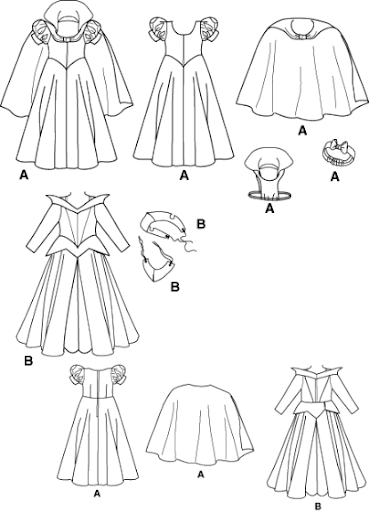 Patrones disfraz Blancanieves y Bella durmiente. | Trato o truco