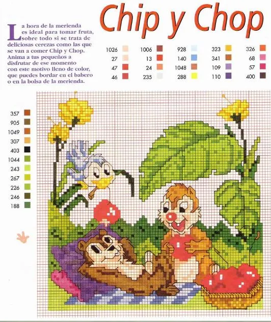 Patrones y esquemas gratis: Chip y chop a punto de cruz