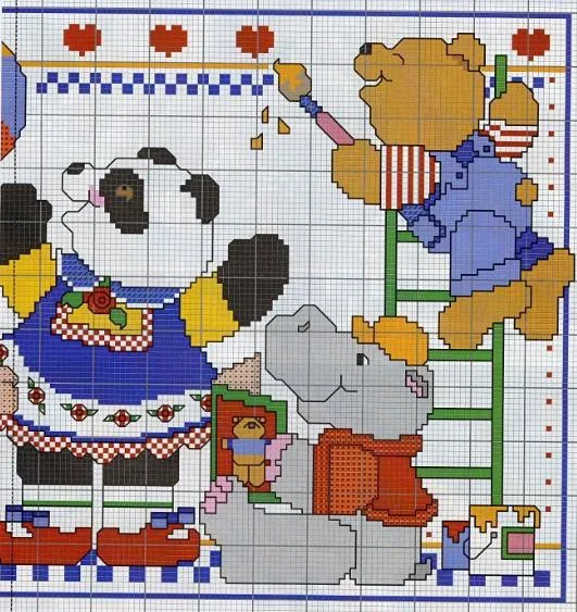 Patrones y esquemas gratis: Cuadro infantil de animalitos a punto ...