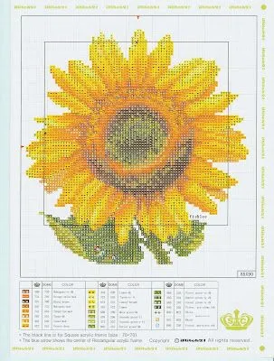 Patrones y esquemas gratis: girasol