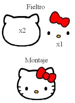 Patrones de fieltro de Hello Kitty para imprimir. Patrones de fieltro de Hello Kitty para imprimir.