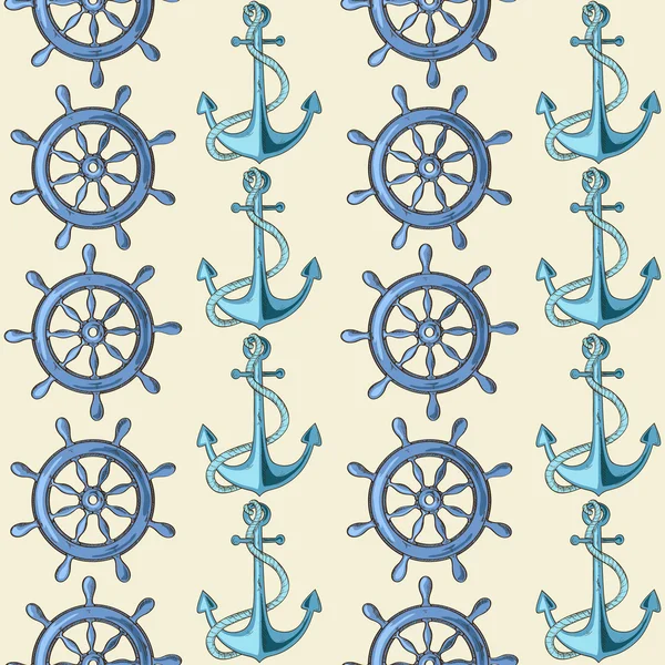 Patrones sin fisuras de anclas de mar y ruedas — Vector stock ... Patrones sin fisuras de anclas de mar y ruedas — Vector stock ...