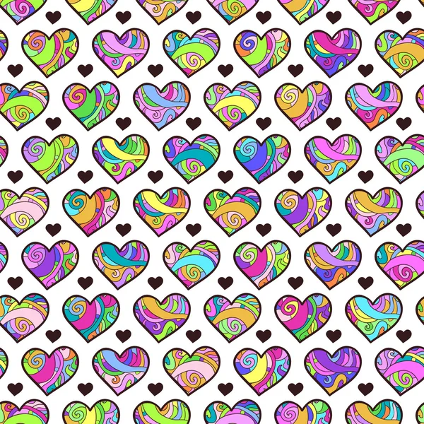 Patrones sin fisuras con corazones de colores — Vector stock ... Patrones sin fisuras con corazones de colores — Vector stock ...