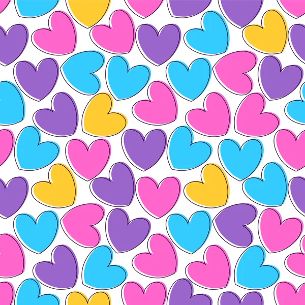 patrones sin fisuras con lindos corazones de colores — Vector ... patrones sin fisuras con lindos corazones de colores — Vector ...