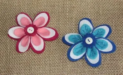  ... Patrones de fieltro gratis. Manualidades.: Broche de flores de fieltro