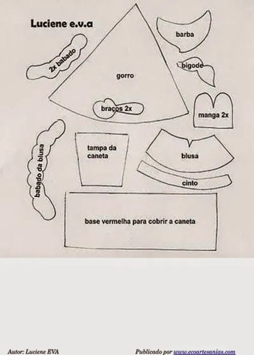 Patrones fofuchas Papá Noel fofulápiz | Patrones Fofuchas