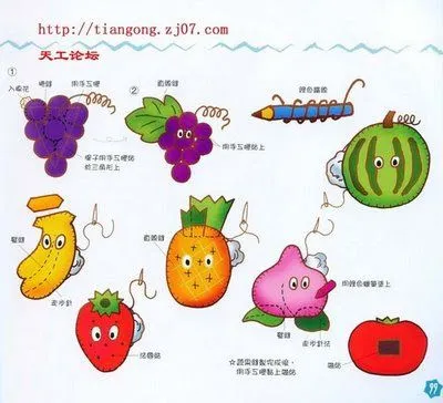 El taller de los duendes: Frutas de fieltro El taller de los duendes: Frutas de fieltro