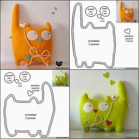 lindo gatito de tela con moldes | facilisimo.com lindo gatito de tela con moldes | facilisimo.com