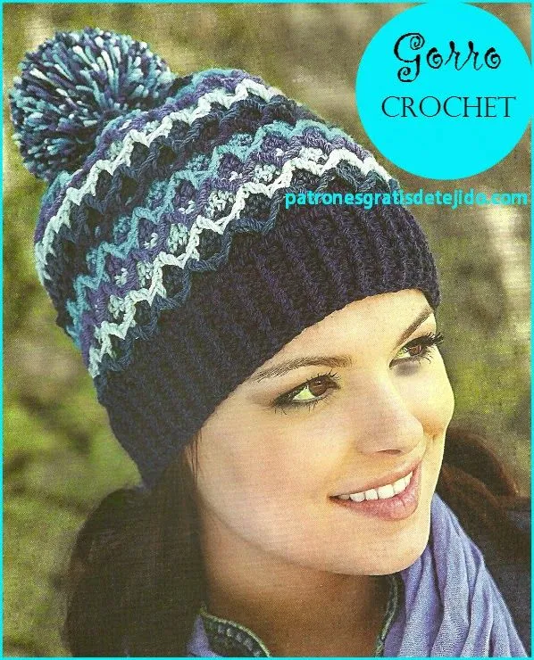 Patrones de Gorro Crochet Paso a Paso | Crochet y Dos agujas