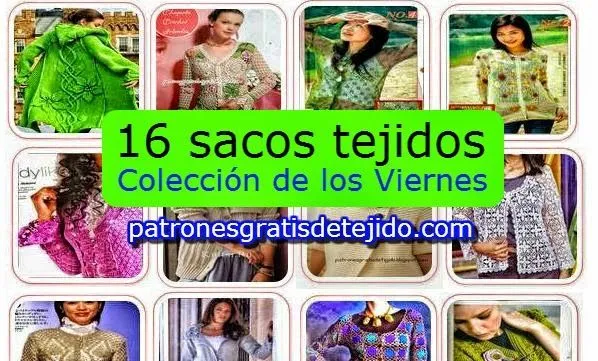 Patrones gratis de 16 sacos tejidos crochet y dos agujas | Crochet ...