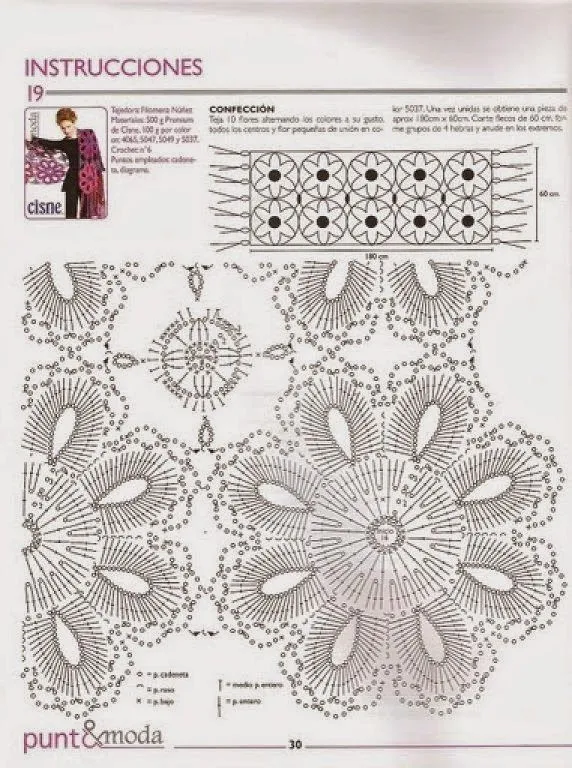 PATRONES GRATIS DE CROCHET: Original y bello chal con flores ... PATRONES GRATIS DE CROCHET: Original y bello chal con flores ...