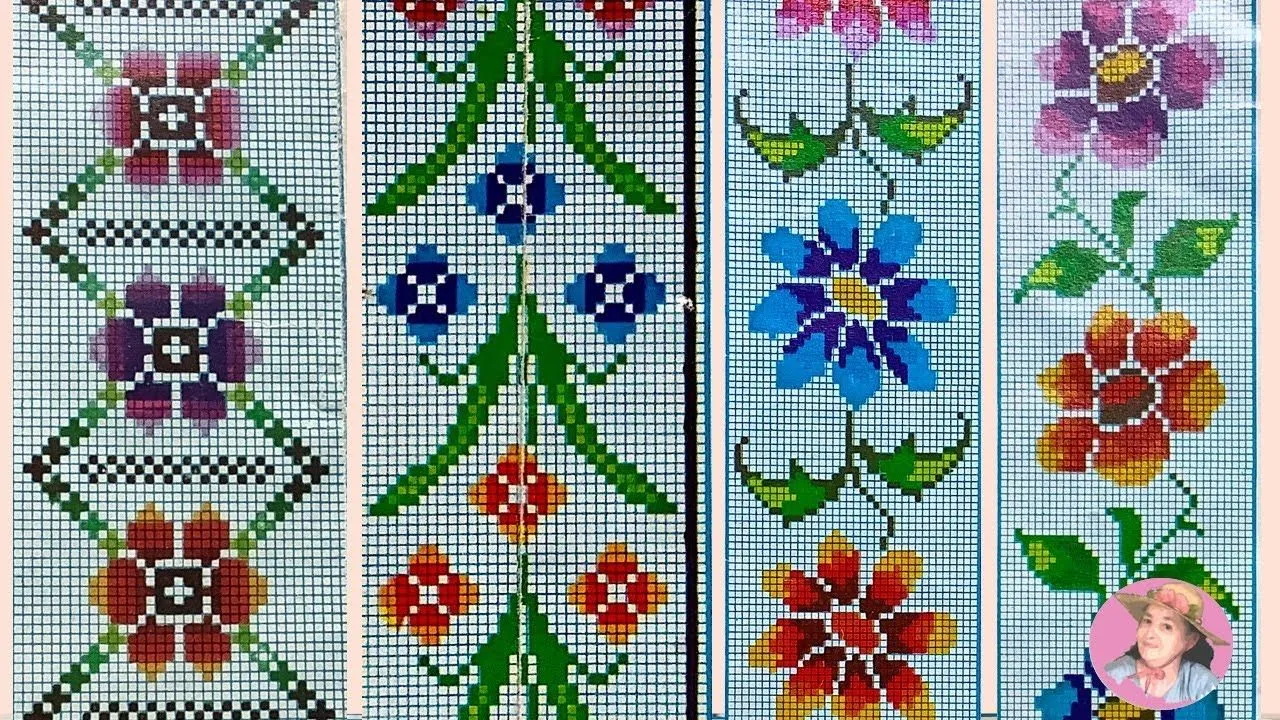 Patrones de guías de flores en punto de cruz #842 - YouTube Patrones de guías de flores en punto de cruz #842 - YouTube