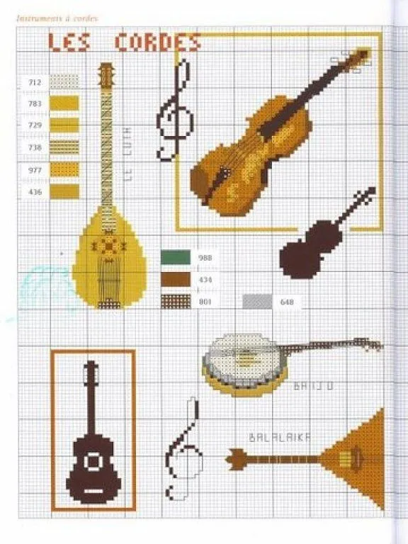 Patrones de guitarras en punto de cruz - Imagui Patrones de guitarras en punto de cruz - Imagui