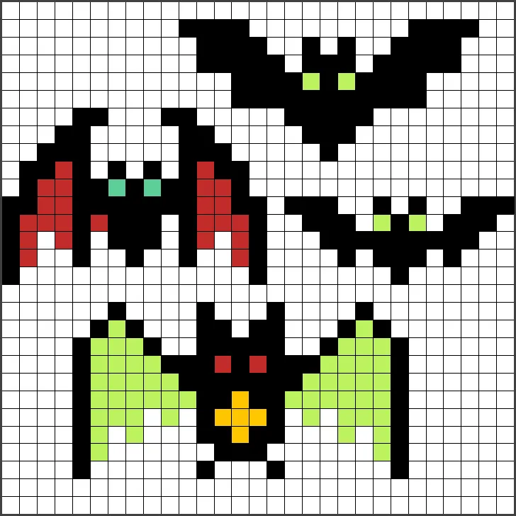 ▷ Patrones Hama Beads Halloween Murciélagos 【Pixel Real 】 ▷ Patrones Hama Beads Halloween Murciélagos 【Pixel Real 】