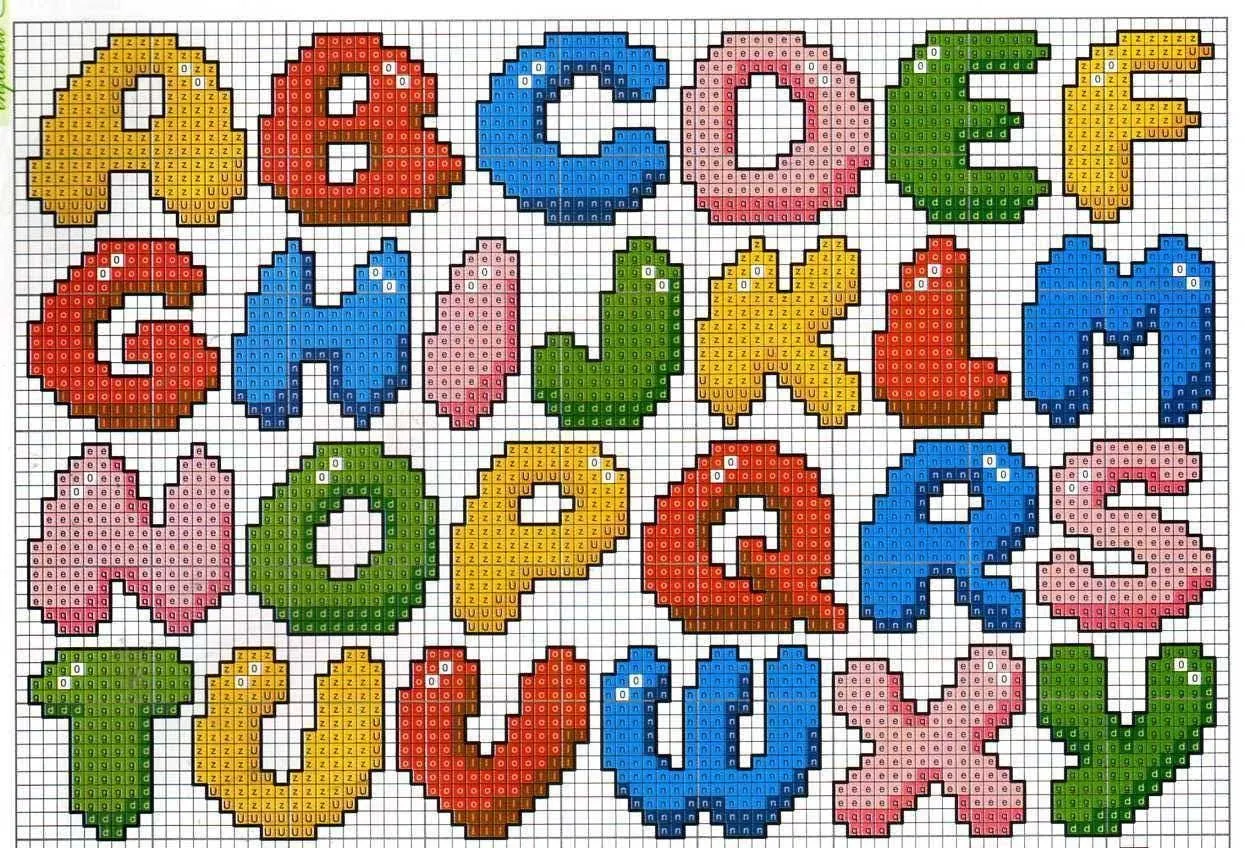 Patrones letras punto de cruz infantiles - Imagui