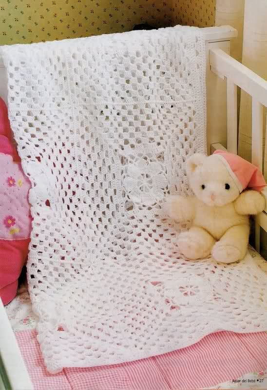 Patrones de Mantitas para bebés (Tejidas a crochet para Marijou ... Patrones de Mantitas para bebés (Tejidas a crochet para Marijou ...