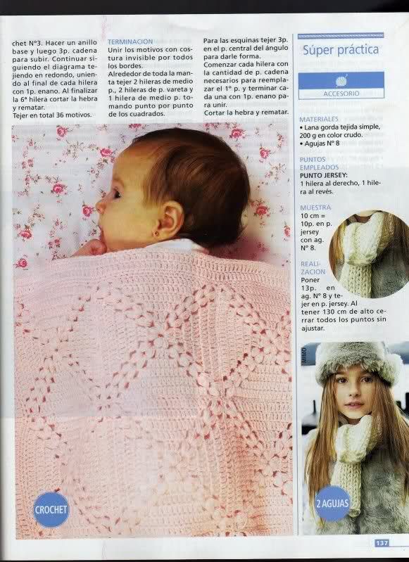Patrones de Mantitas para bebés (Tejidas a crochet para Marijou ... Patrones de Mantitas para bebés (Tejidas a crochet para Marijou ...