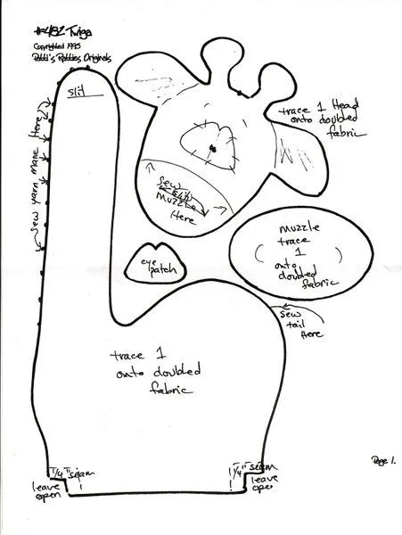 Moldes de jirafas en tela - Imagui