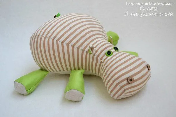Patrones para hacer un peluche de hipopótamo de tela (1) | doudou ... Patrones para hacer un peluche de hipopótamo de tela (1) | doudou ...