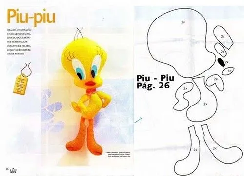 Moldes para hacer a piolin en foami - Imagui