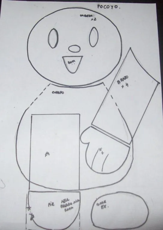 Patron pocoyo fieltro - Imagui