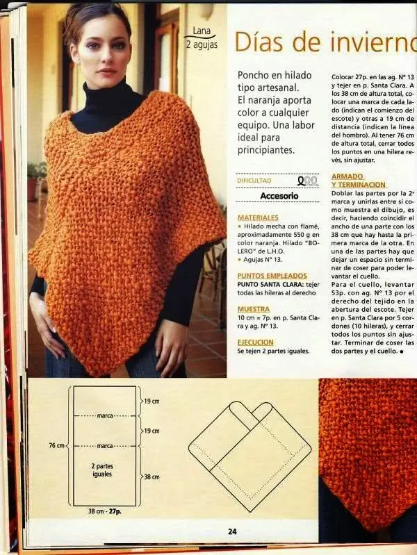 4 patrones de ponchos tejidos con dos agujas | Crochet y Dos agujas 4 patrones de ponchos tejidos con dos agujas | Crochet y Dos agujas