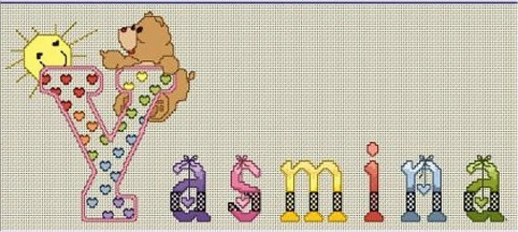 Patrones de letras grandes para niña de punto de cruz - Imagui