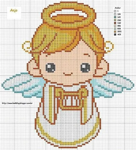 Angelitos en Punto de Cruz | Manualidades | Bordado y punto de ... Angelitos en Punto de Cruz | Manualidades | Bordado y punto de ...