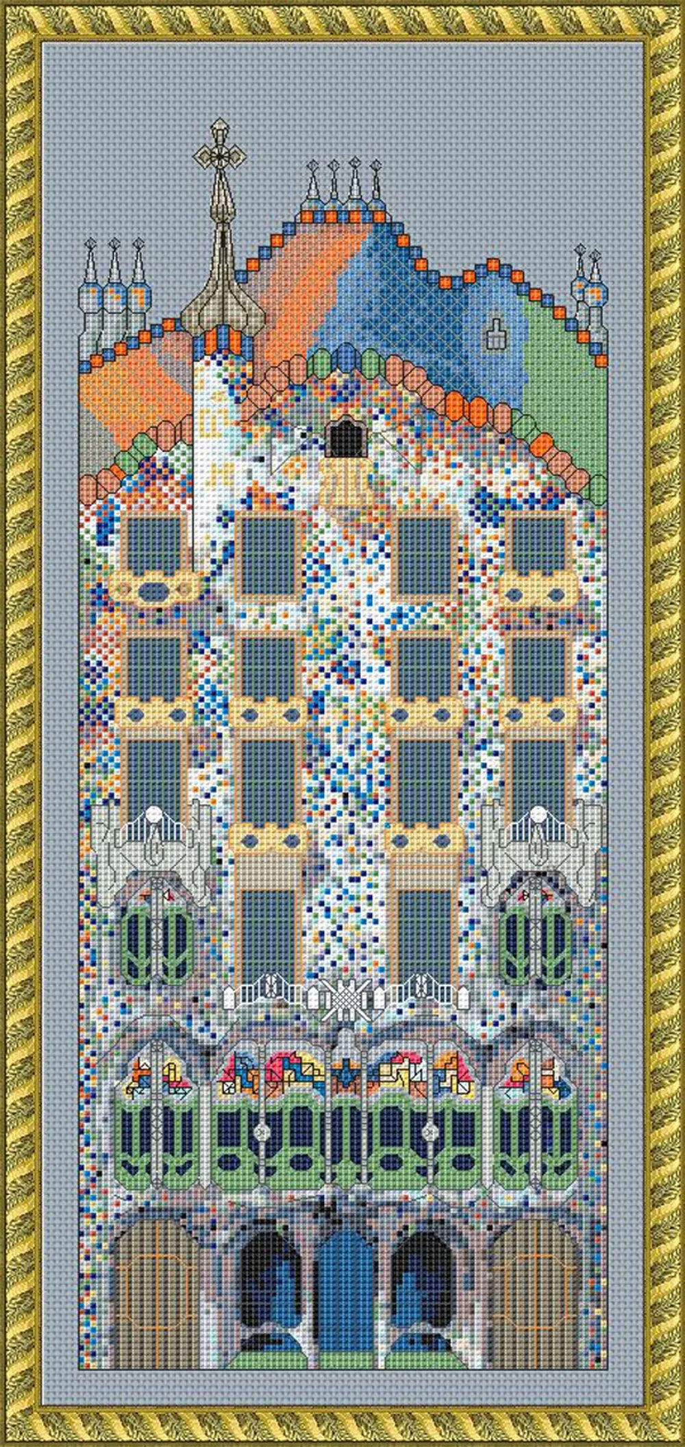 Patrones de punto de cruz de la Casa Batlló de Barcelona Patrones de punto de cruz de la Casa Batlló de Barcelona