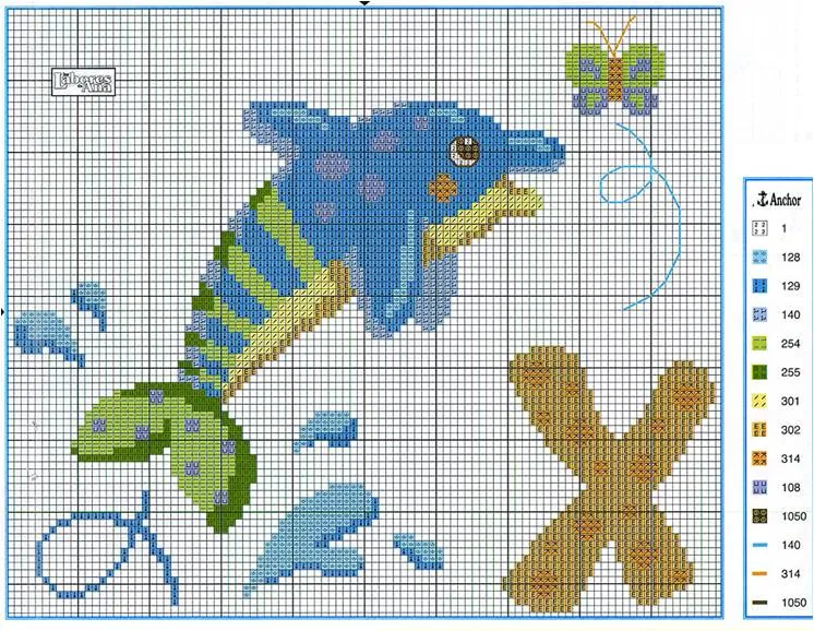 Punto de cruz delfin - Imagui