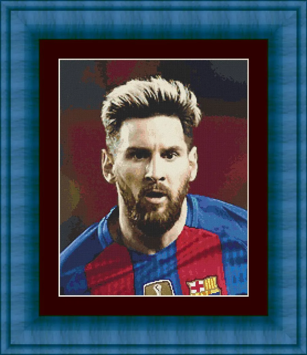 Patrones de punto de cruz de Leo Messi (ex FC Barcelona) Patrones de punto de cruz de Leo Messi (ex FC Barcelona)