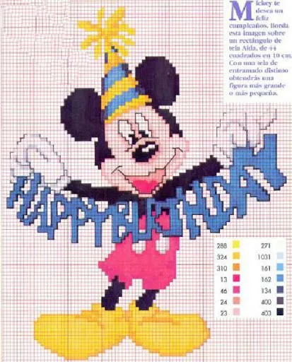 Mickey | Punto de cruz - Colección de patrones punto de cruz gratis. Mickey | Punto de cruz - Colección de patrones punto de cruz gratis.